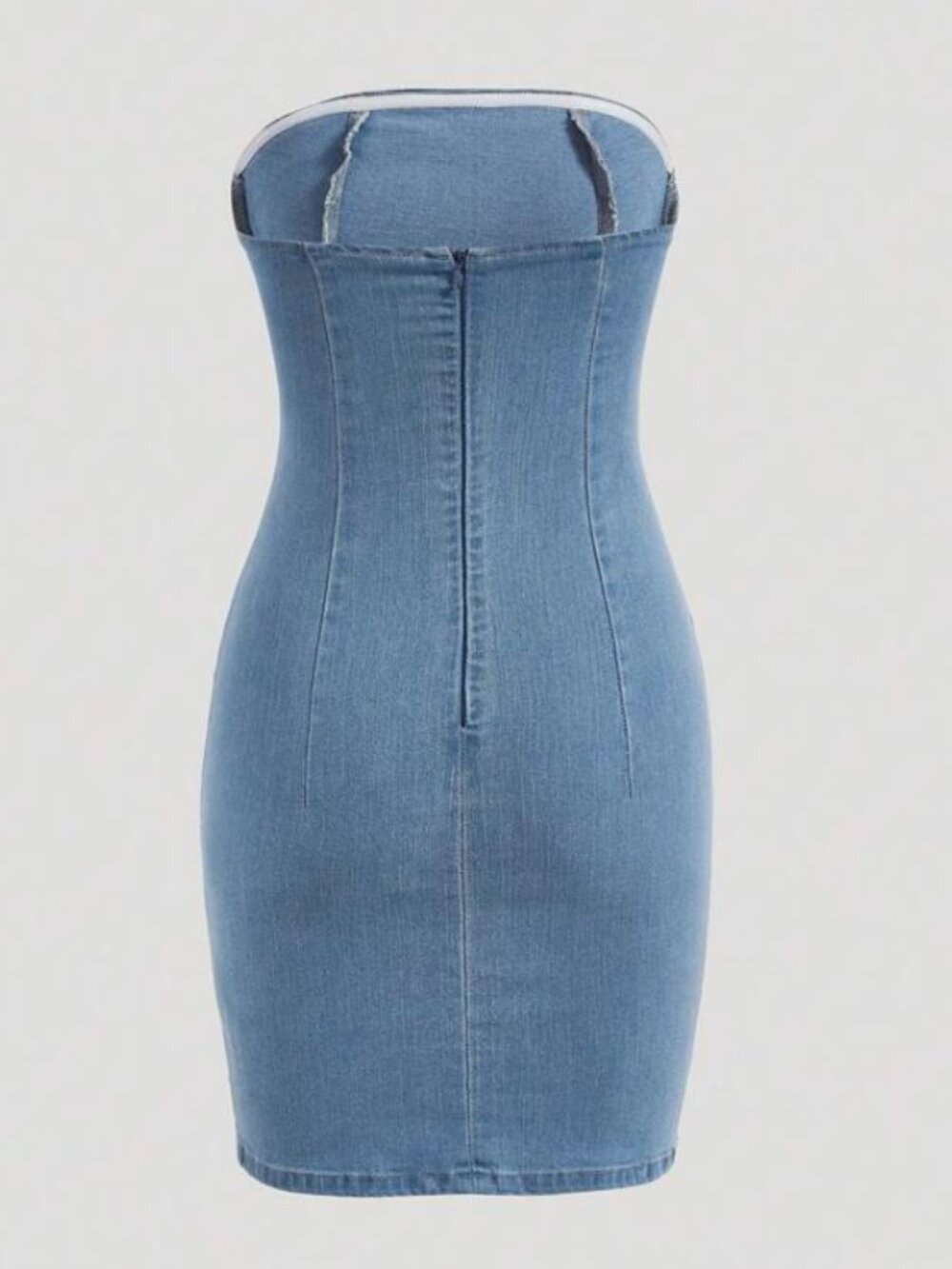 SHEIN Light Blue Denim Mini Dress - Picture 2 of 6